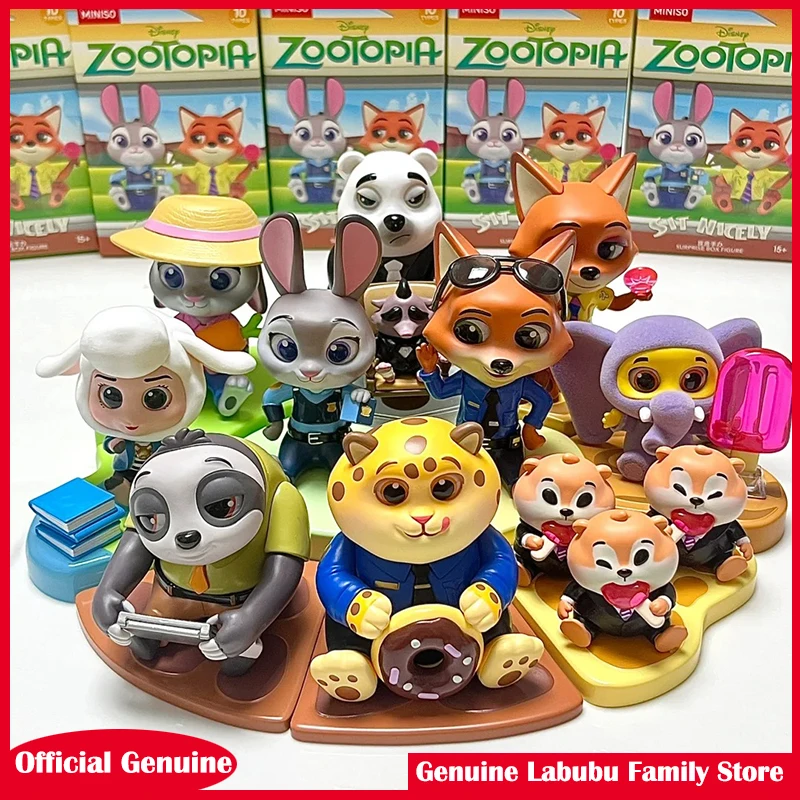Genuine Disney Zootopia Series Good Sitting Blind Box Trendy Handmade Cute Anime Figure Decor Toy Cute Gift Collectible Ornament