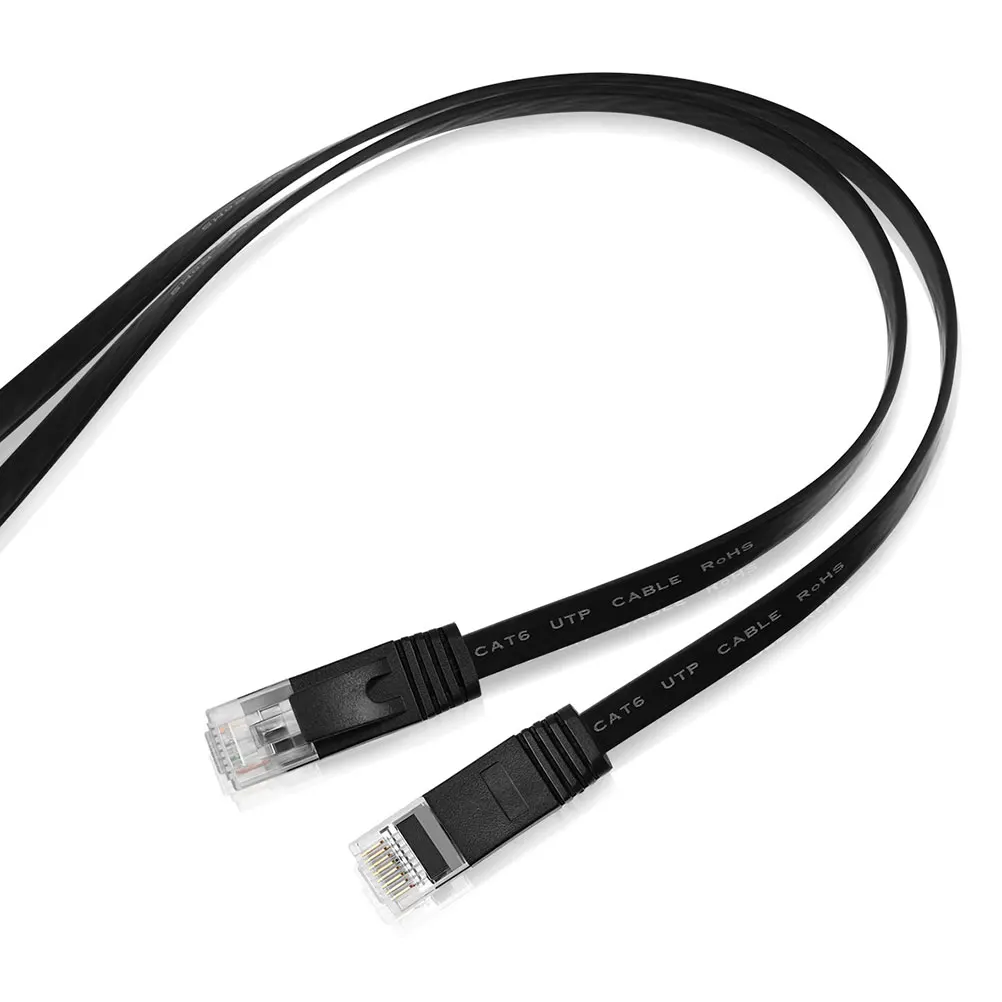 

Flat Network Cable Ethernet Cat6 LAN Plastic Wire Connector Laptop Patch Cord Jumper Gaming Streaming Bedroom