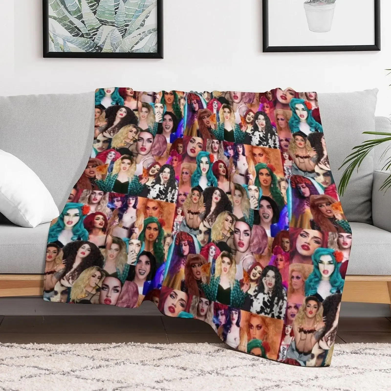 Adore Delano Collage Throw Blanket Travel Winter beds Blankets