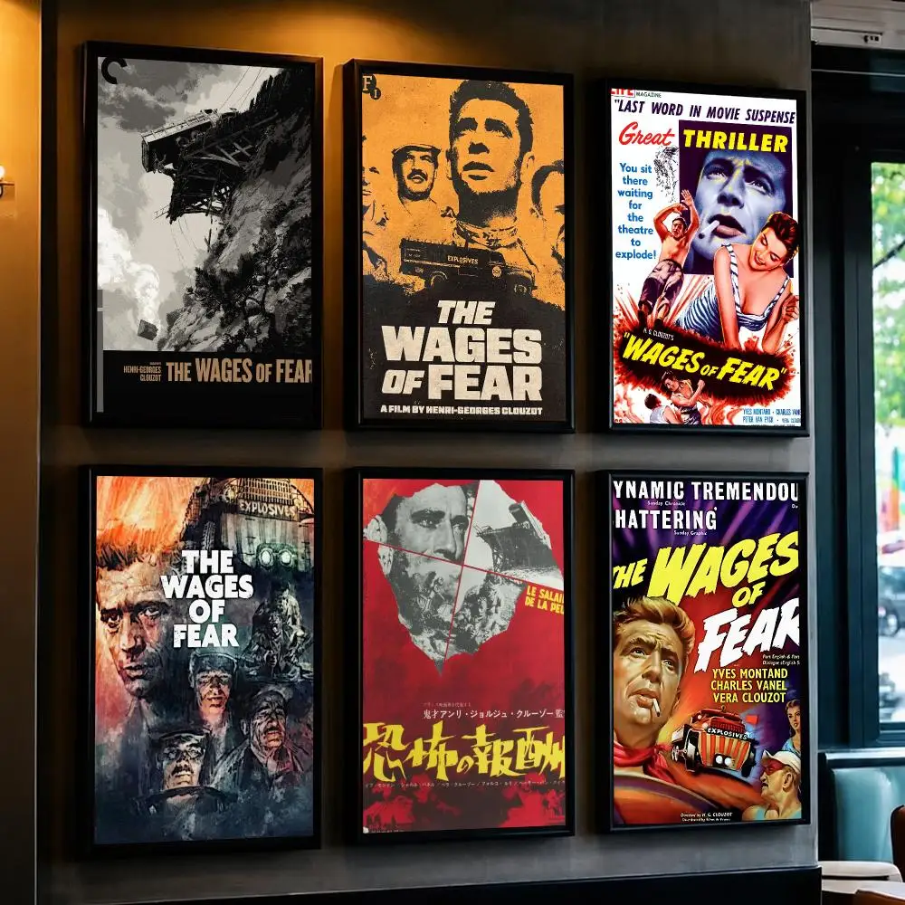 classic movie W-Wages Of Fear 1953-R Poster Removable Wall Sticker for Home Cafe Bar Office Interior Decor
