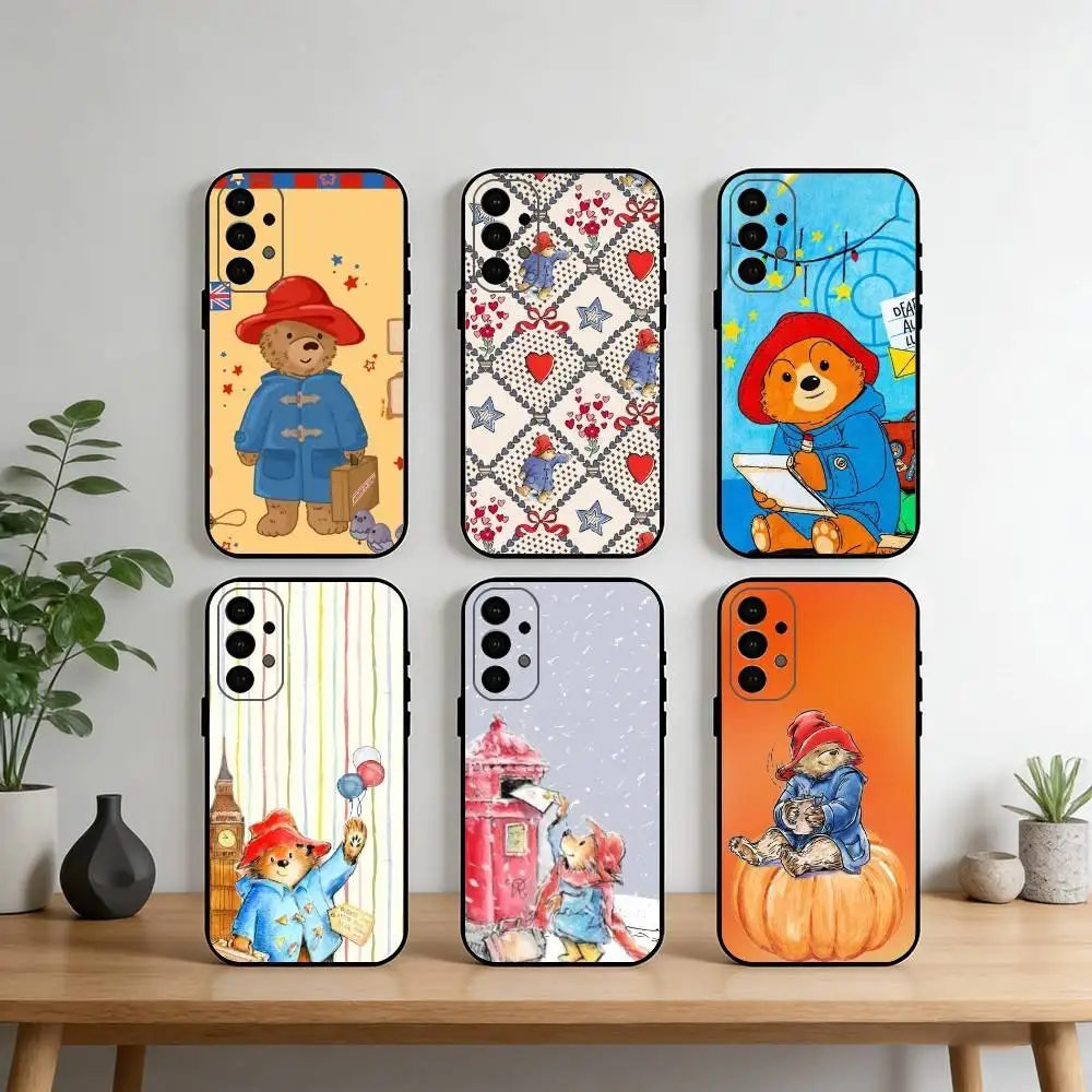 Cute P-Paddingtons  Phone Case For Samsung S25,S24,S21,S22,S23,S30,Ultra,S20,Plus,Fe,Note,10,9,5G Black Cover