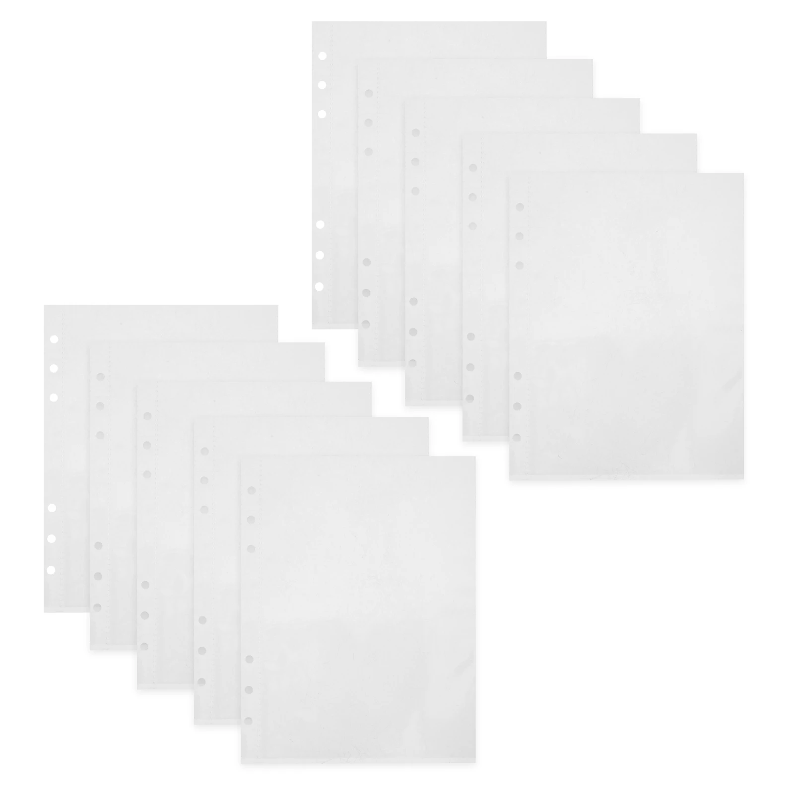 50 قطعة A5 6 حلقة الموثق إدراج واضح البلاستيك ورقة حماة جيوب على الوجهين ألبوم صور عبوة صفحات لاستلام الصور #3