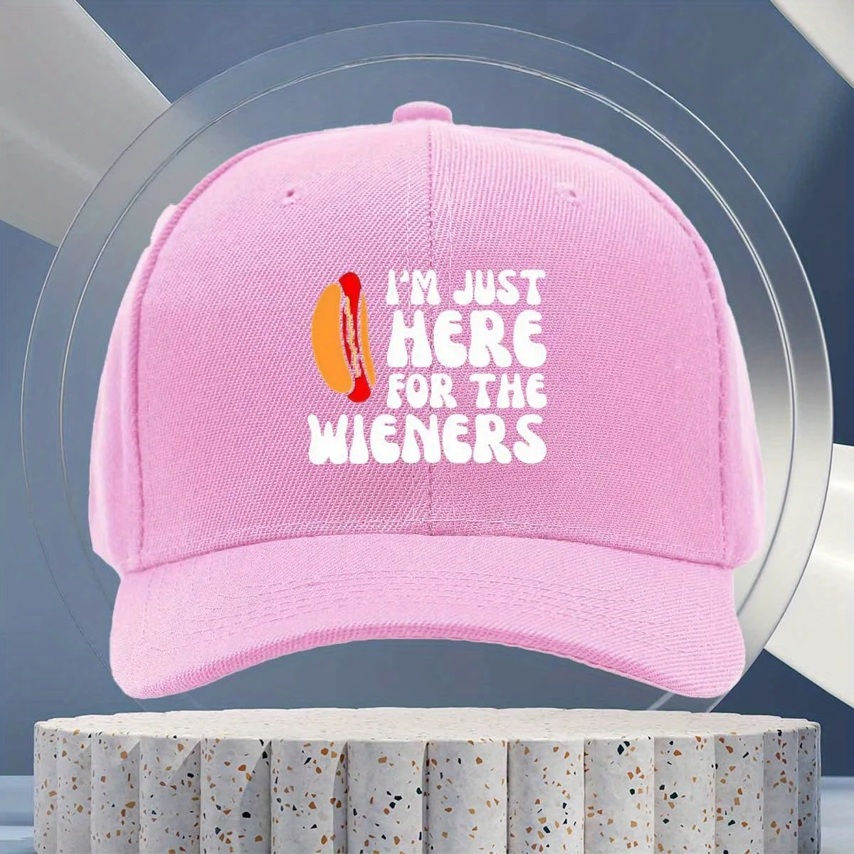 Funny Hot Dog Lover Baseball Cap - Adjustable Snapback Hat with 