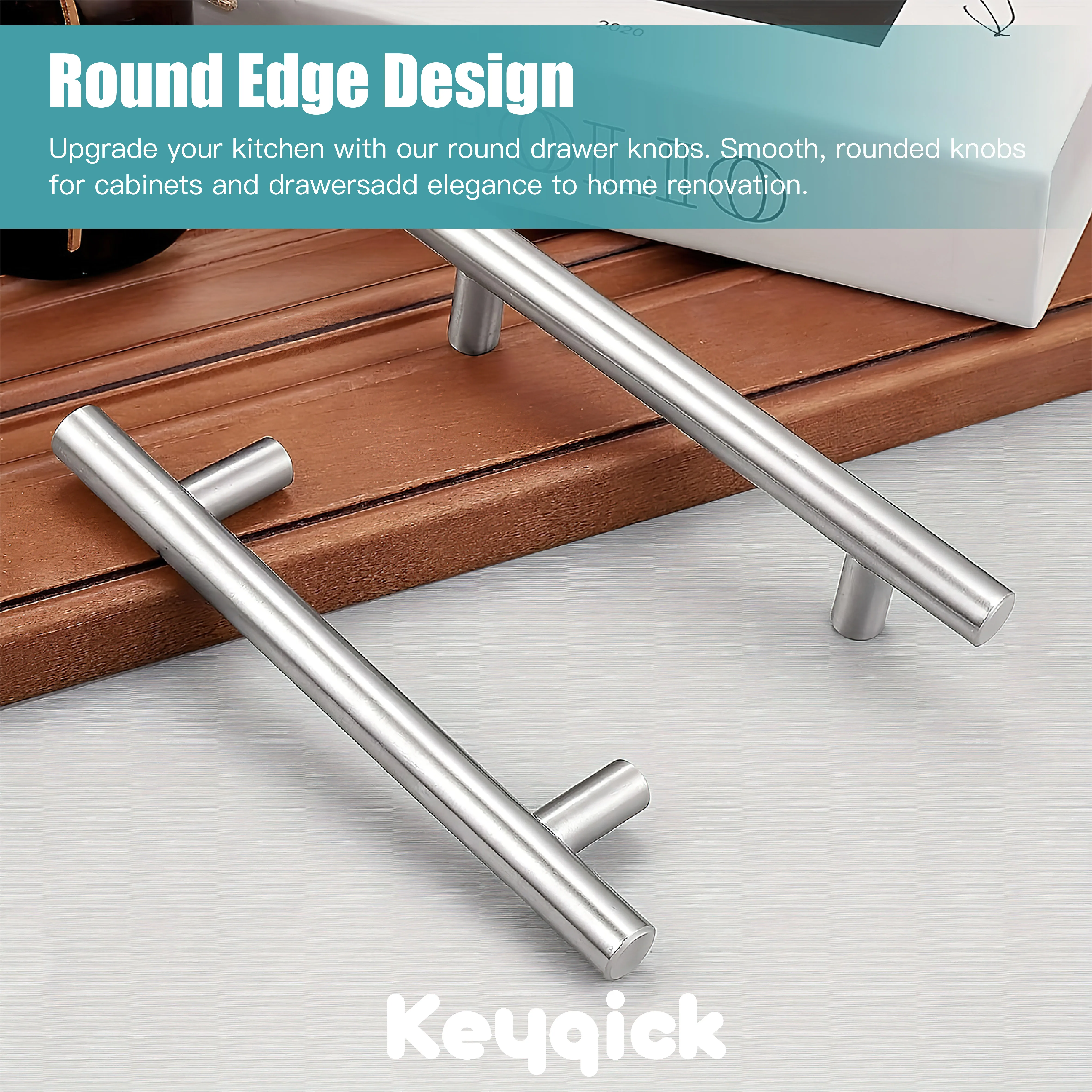 2.5in Modern Brushed Nickel Stainless Steel Cabinet Handles and Drawer Handles , Heavy- Duty Anti Rust Hardware, for Modern Kitchen Hardware, Easy Install, Durable Cabinet Hardware for Cabinets & Drawers, Kitchen Cabinet Handles