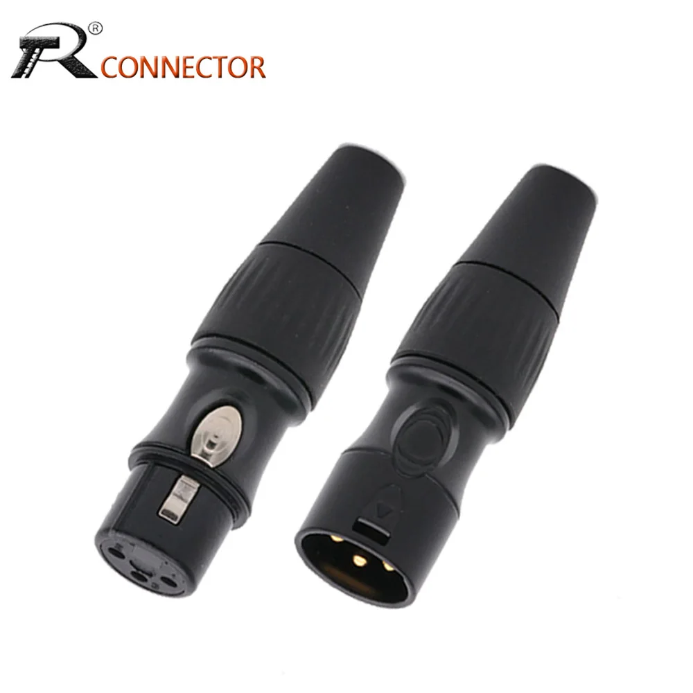 1pair/2pcs 3Pins XLR Solder Type Connector Male+Female Plug Cable Connector Microphone Audio Socket