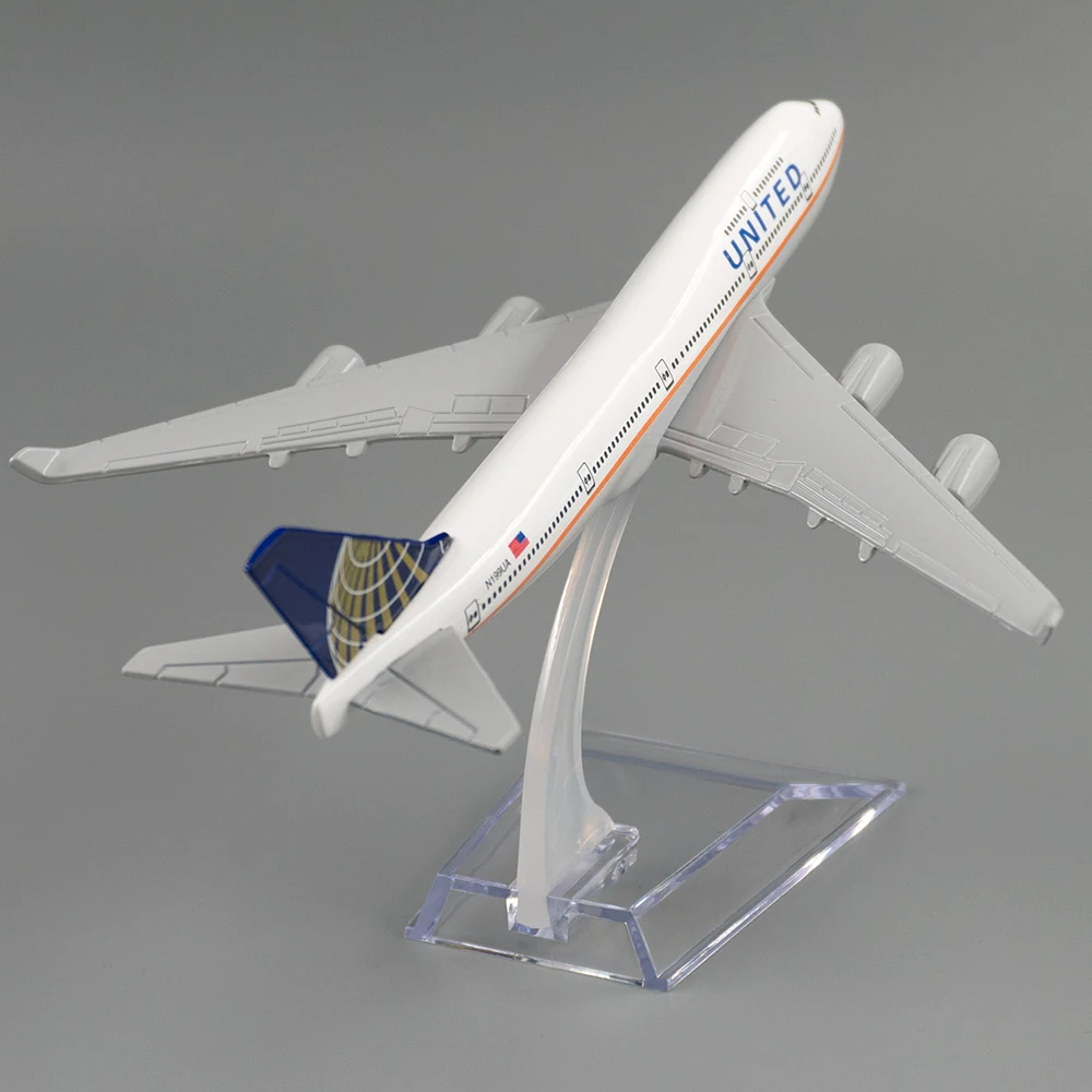 1/400 Scale Aircraft Boeing 747 United Airlines 16cm Alloy Plane B747 Model Toys Children Kids Gift for Collection