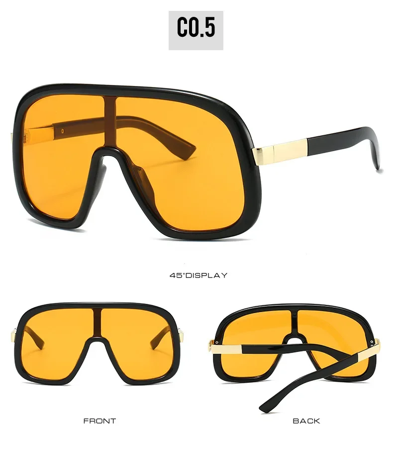 Mode One Piece Shield Sonnenbrille für Frauen Vintage Big Frame Maske Gradient Sonnenbrille Damen Outdoor Driving Shades Uv400 – Detail 18