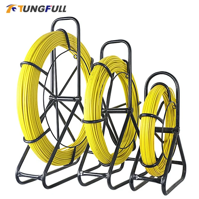 50m/100m Fiberglass Wire Cable Running Rod Duct 4/5/7mm Electric Cable Push Pullers Reel Wire Cable Running Puller Rod