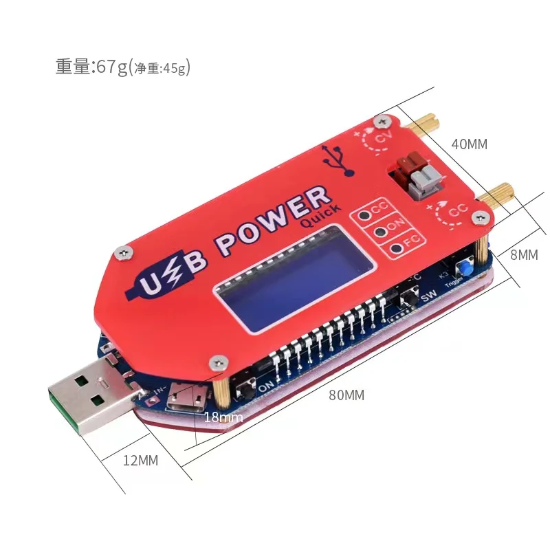 DP3A Digital display USB adjustable power module DC 1-30V 15W QC 2.0 3.0 FCP Quick charge laboratory power supply regulador