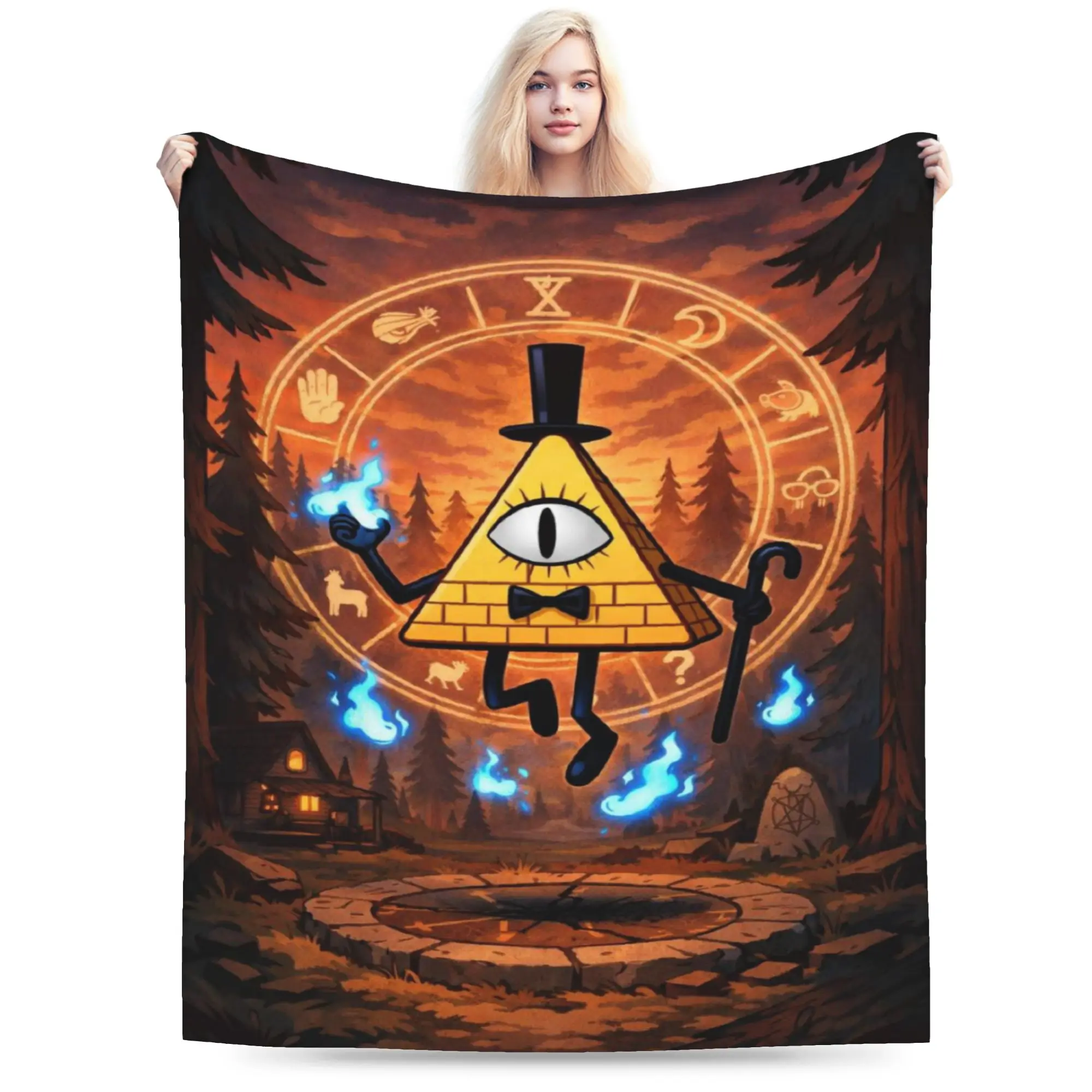 Gravitys Falls Blanket Cozy Soft  Throw Blankets for Bed 50x60 Inch Multiple Sizes Bedspread