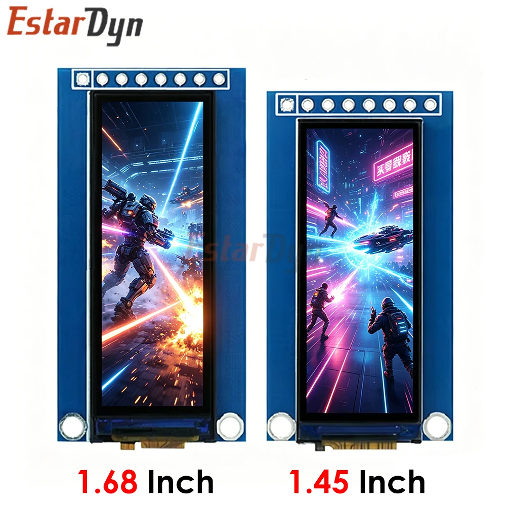 Estardyn 1.45/1.68-inch TFT LCD screen, GC9107/NV3007 small screen, long strip screen, LCD full view angle, SPI color screen