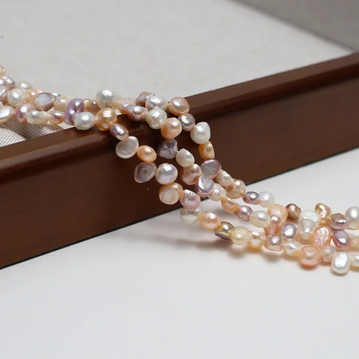 

5-6mm AA Natural Freshwater Colorful Triple-Hole Pearl Bead Jewelry Make Gift DIY Necklace Bracelet Accessories Wedding Women