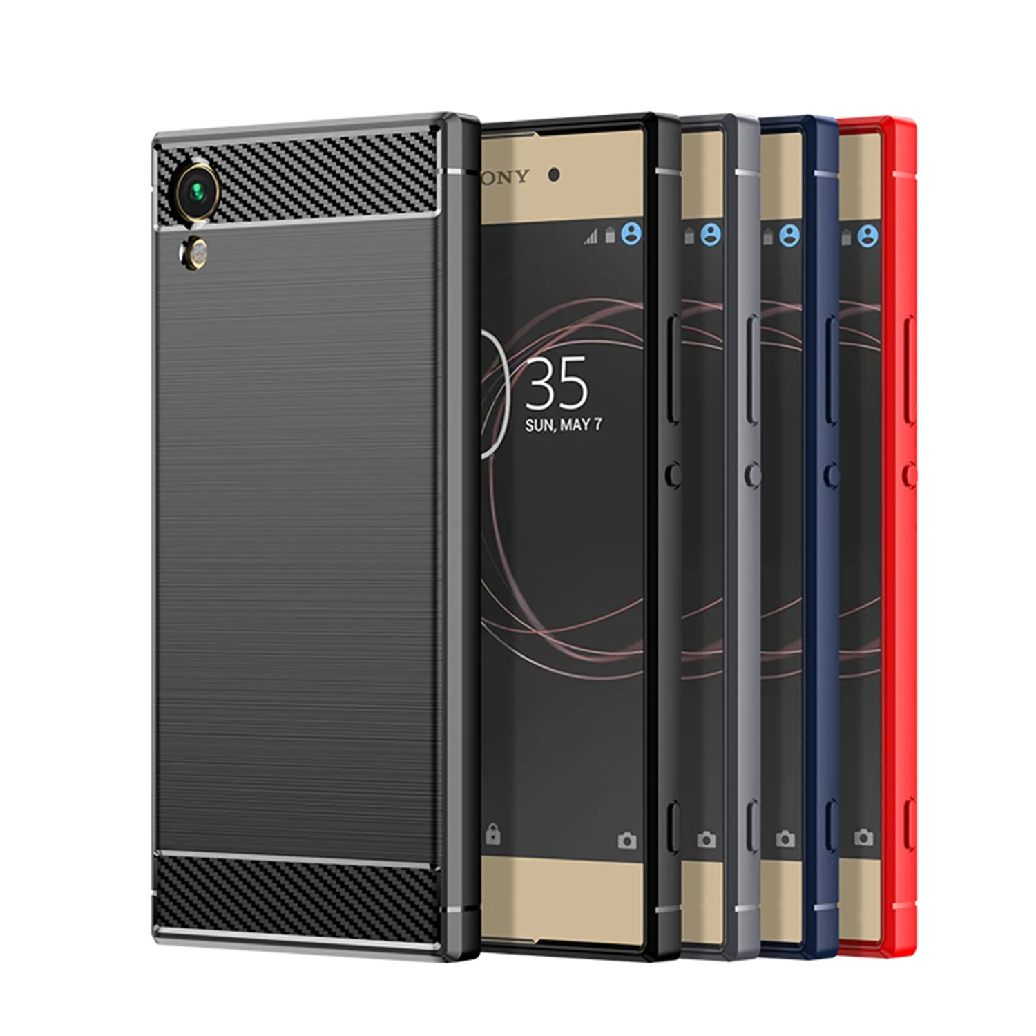 For Sony Xperia XA1 XA2 XA3 Ultra Plus L1 L2 L3 Pro-i Silicone Case Luxury Carbon Fiber Cover for Xperia XZ1 XZ2 Compact XZ3 XZ5