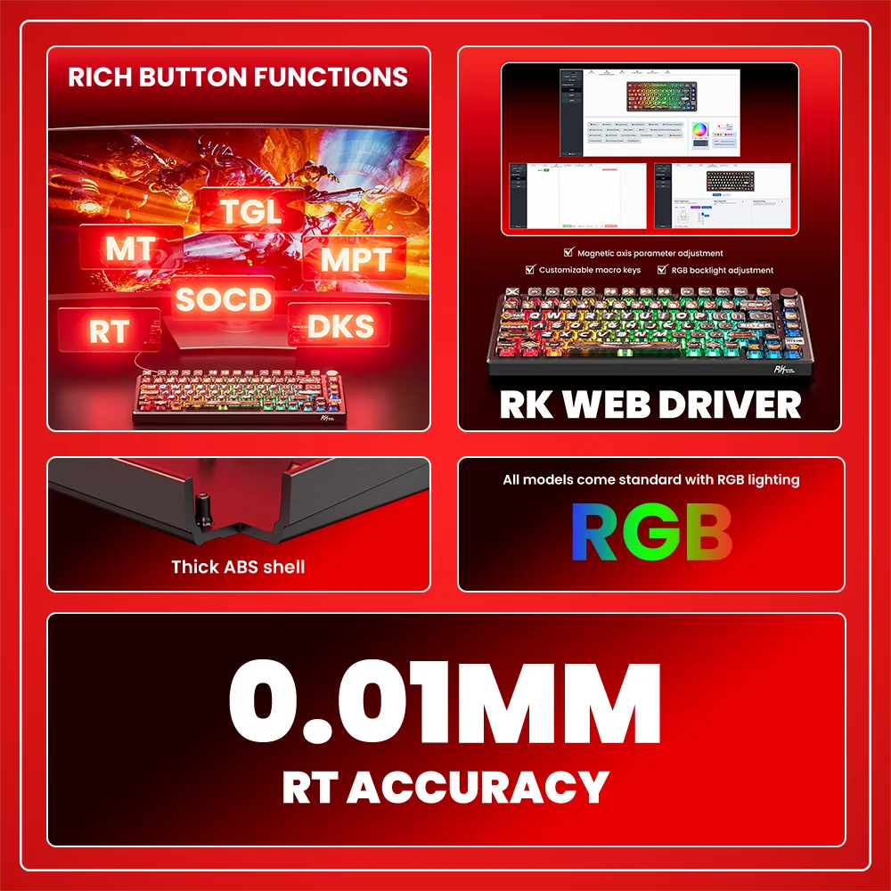 Magnetic Mechanical Keyboard - 81-Key RGB Wired Hot-Swappable