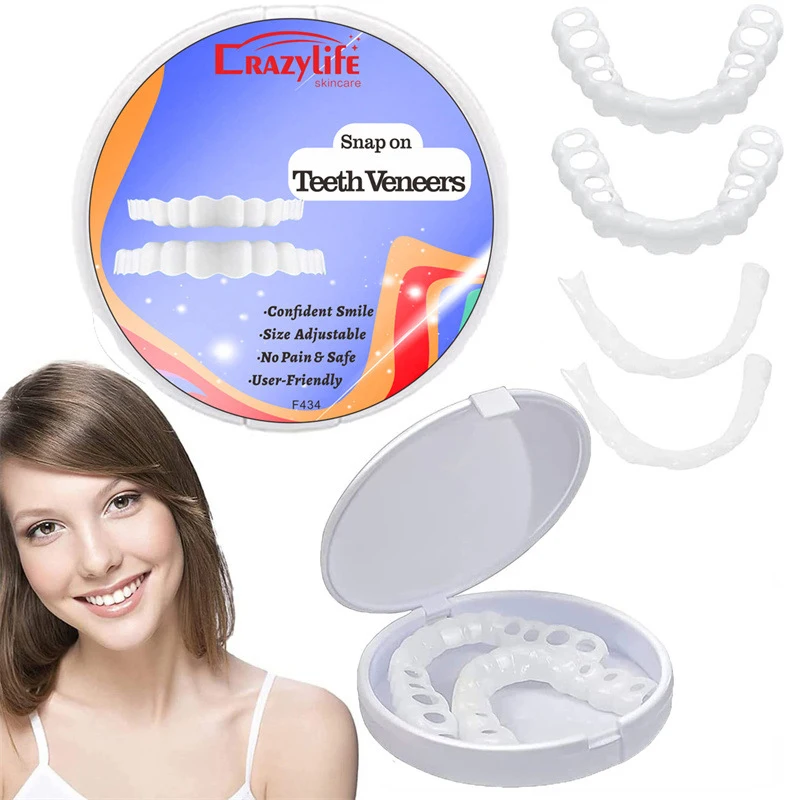 Bemerkens werte Zähne Veneers Zahn abdeckung Set Zahnersatz Zahn furniere schnappen auf die Zähne gefälschten Zahn sofortiges Vertrauen Lächeln
