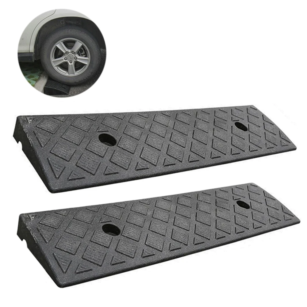 2PCS Plastic Kerb Ramp Non-Slip Threshold Ramp 30mm Height For Cars Going Uphill Plastic Roadside Slope Accessories
