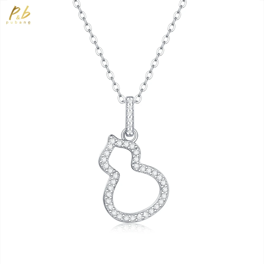 

PuBang Fine Jewelry Настоящее серебро 925 пробы 3EX VVS1 D Цвет Муассанит Бриллианты Драгоценные камни Дизайн тыквы Ожерелье Оптовая продажа