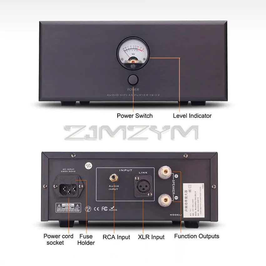 Imagem -03 - Amplificador de Potência Mono Split Ts12 250w Alta Potência Baixa Distorção Suporte Rca Entrada Xlr Medidor vu Áudio Hifi