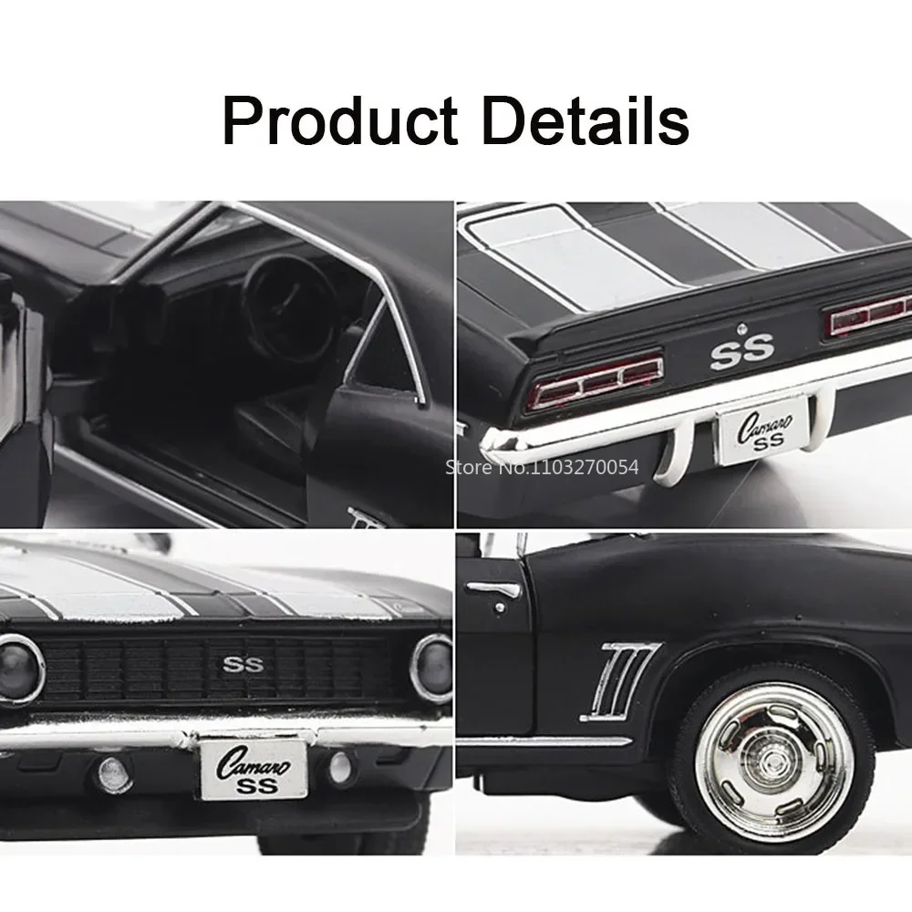รถจำลองโลหะ1/36เชฟโรเลตคามาโรของเล่นแบบจำลองร่างกายโลหะรถยางรถยนต์รถแบบคงที่ดึงถอยหลังสำหรับเก็บเด็กผู้ชาย