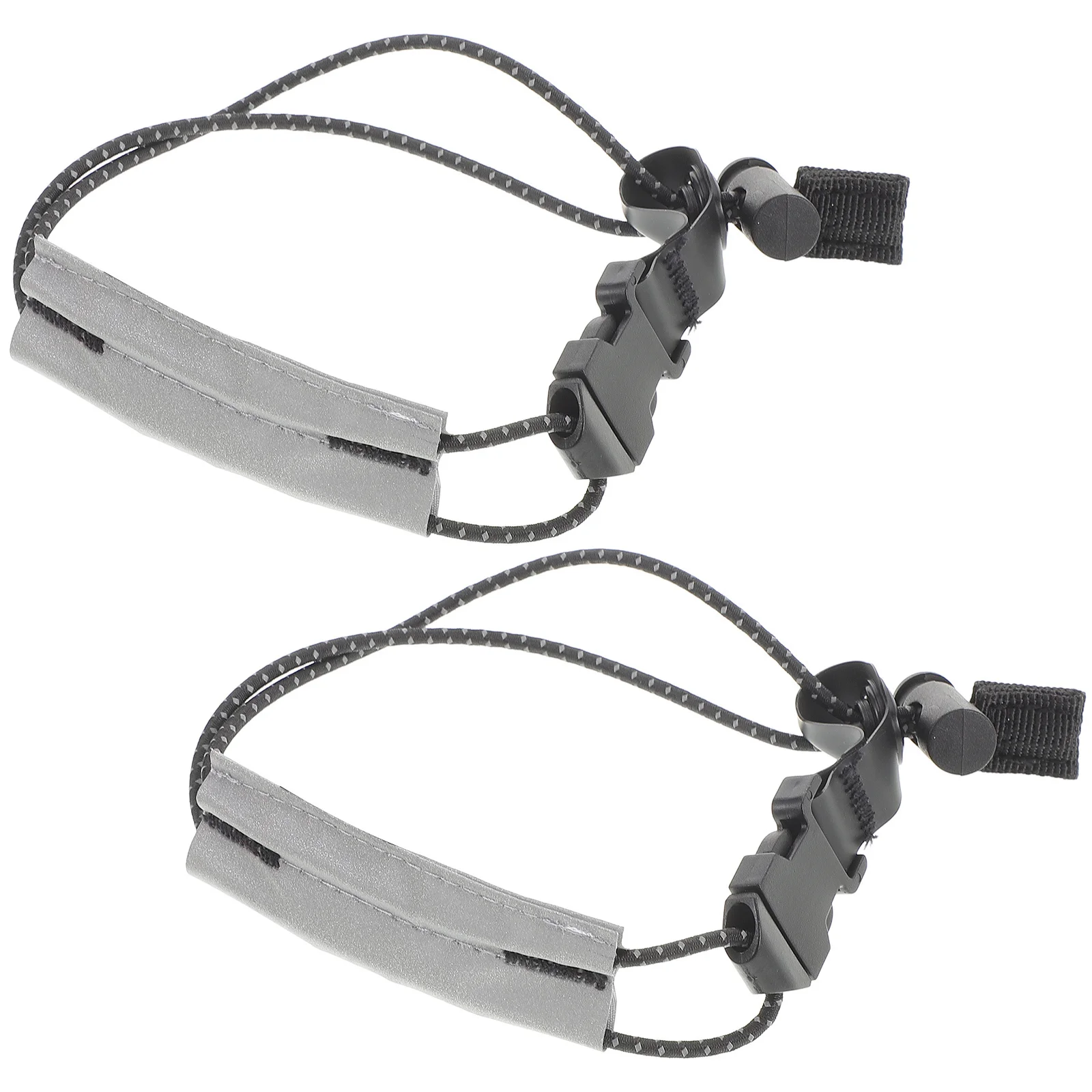 قطعتان من أشرطة الساق القابلة للتعديل، أربطة مرنة عاكسة لركوب الدراجات، حامل أمان، حزام الكاحل للجري الليلي والمشي لمسافات طويلة