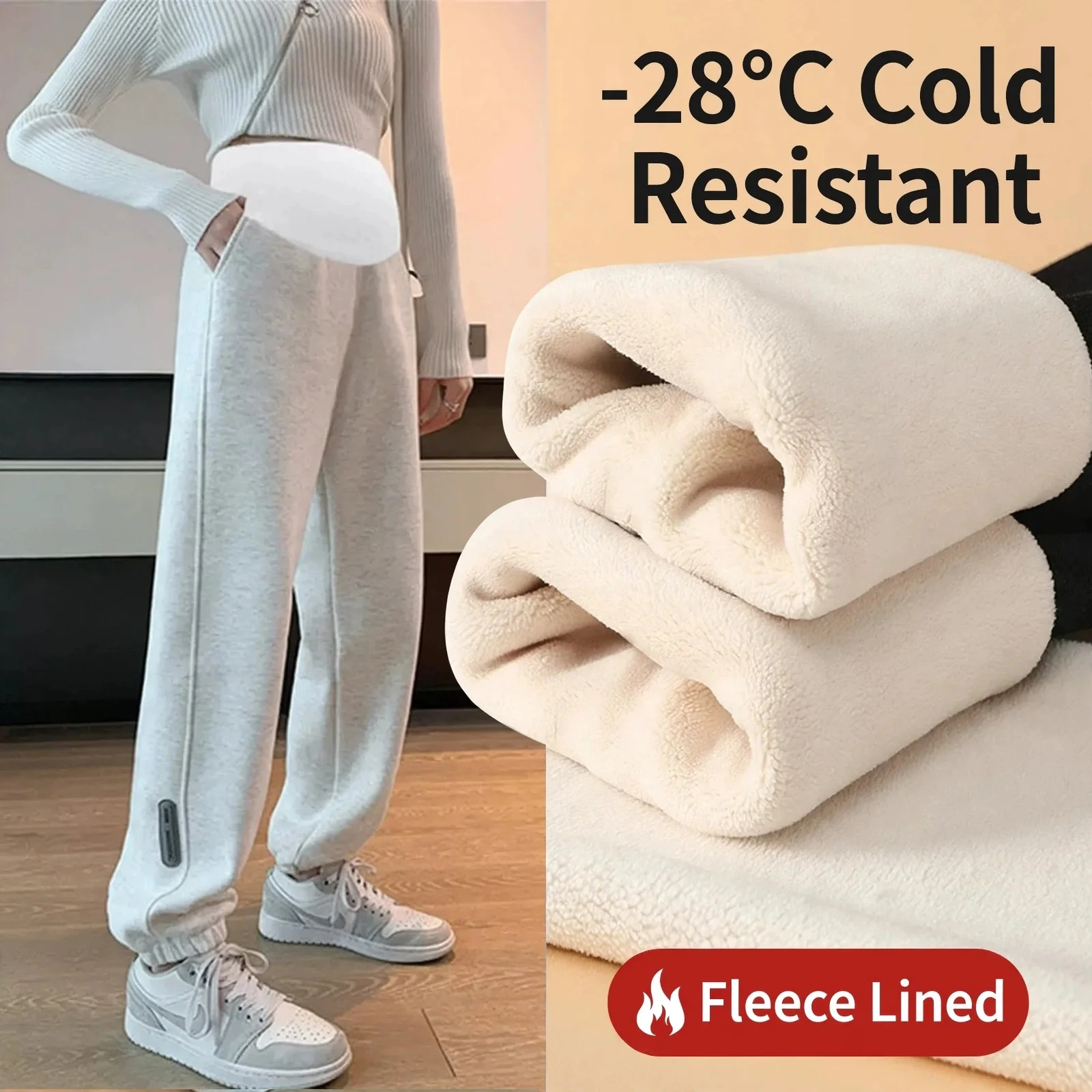Maternity Pants Plus Size Belly Support Thickened Loose Sports Straight Leggings Casual Sweatpants for Pregnant Women Spring