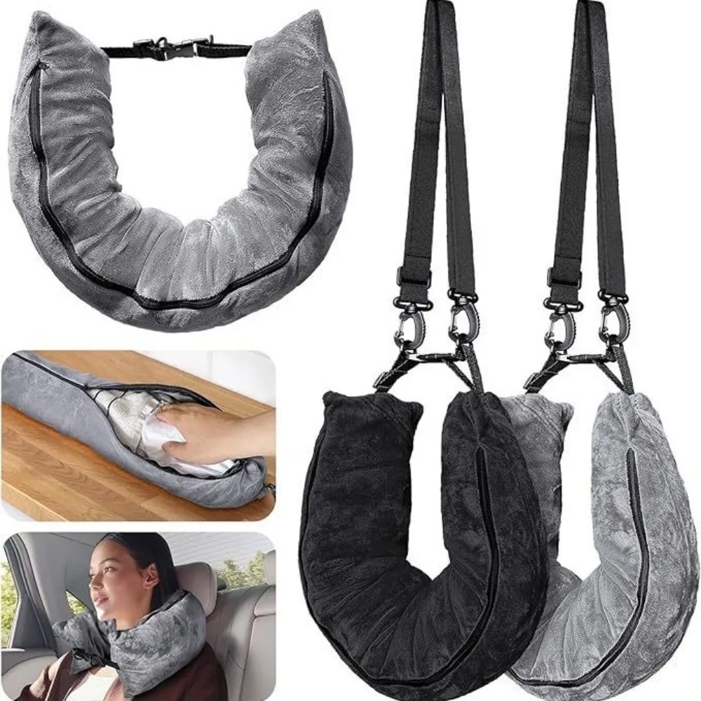 

Multifunctional Fillable Travel Neck Pillow U-Shaped Pillow Comfortable Luggage Pillowcase Waterproof Portable