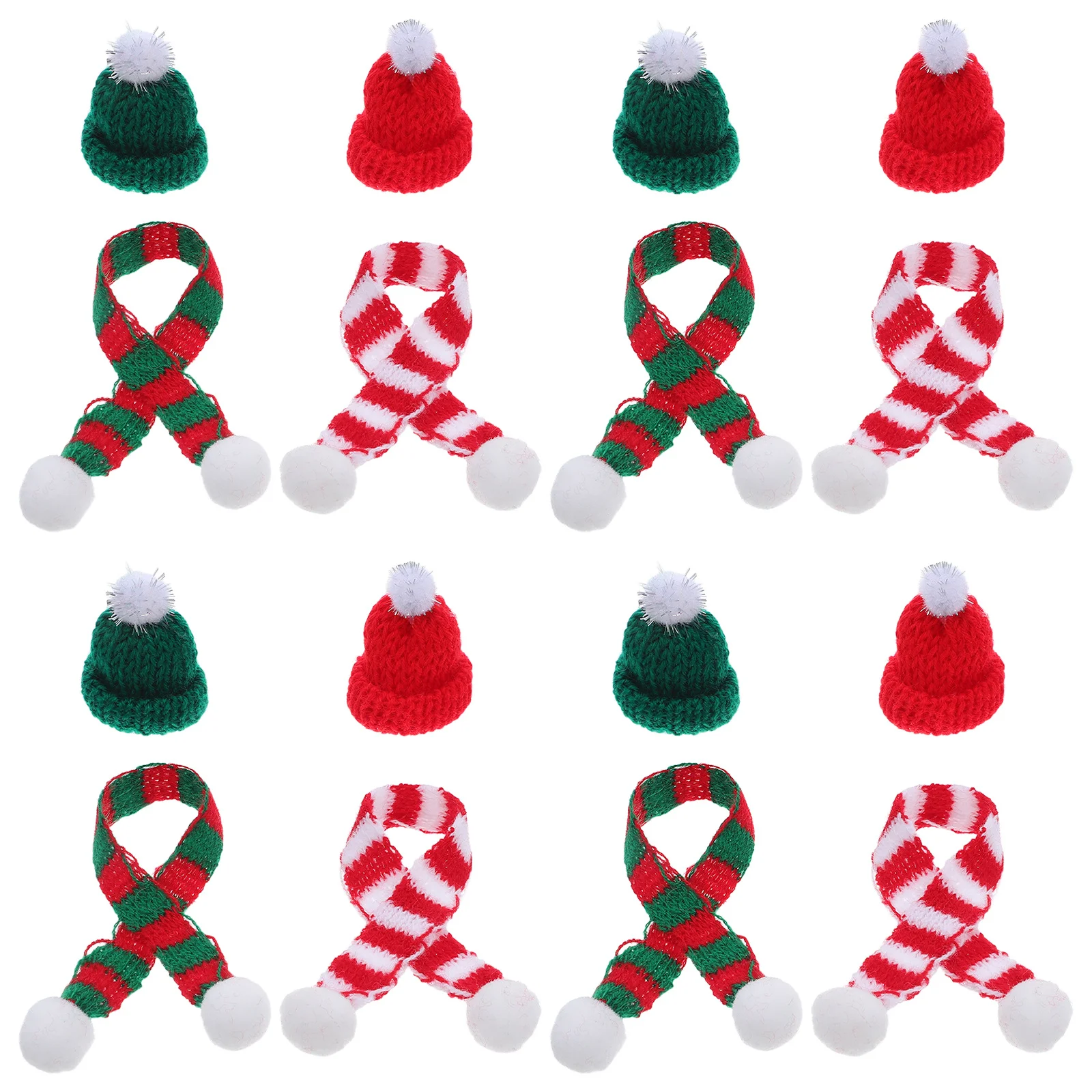 

48 Pcs Decor Crafts Small Christmas Tree Ornaments Wine Bottle Hats Decorations