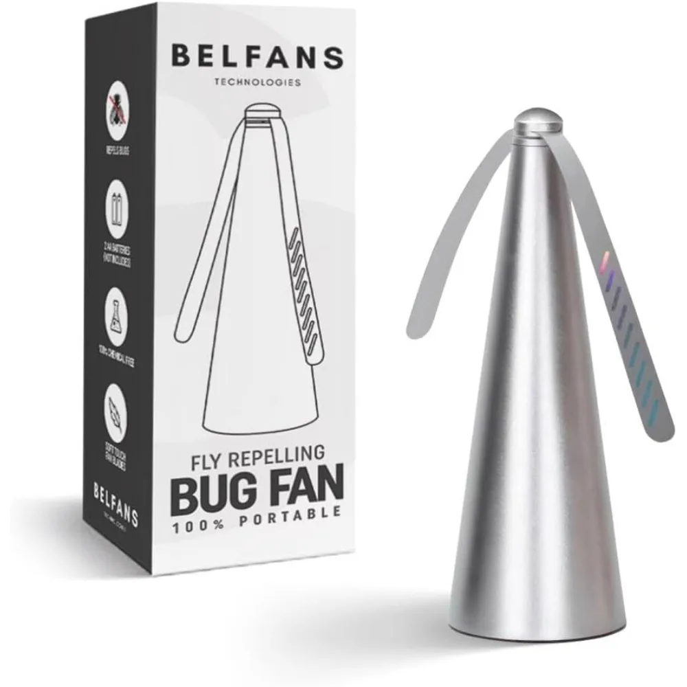 Ventilador Repelente de Moscas Silencioso con Batería USB y Aspas Holográficas, Dispositivo Portátil para Interiores y Exteriores, Disuasor de Abejas y Avispas