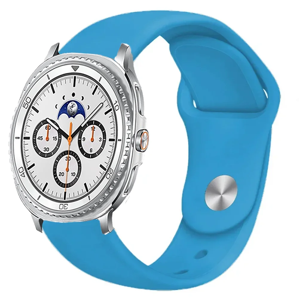 حزام سيليكون ناعم رياضي لساعة سامسونج جالاكسي 8 44/40 ملم 8 كلاسيكي 46 ملم سوار معصم جالاكسي ساعة 8-7 الترا 47 ملم حزام