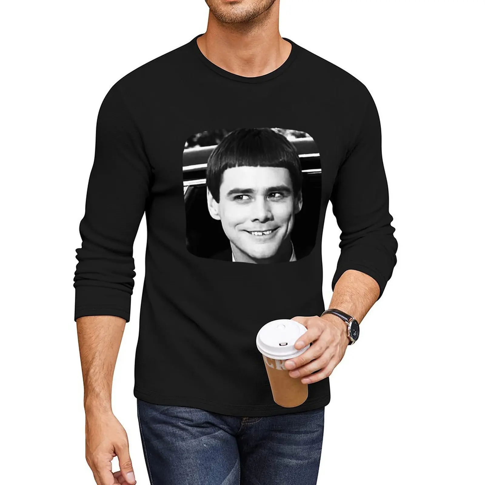 Funny Jim Carrey Face Fanart Gift Long T-Shirt korean fashion Anime t-shirt black t shirt clothes for men