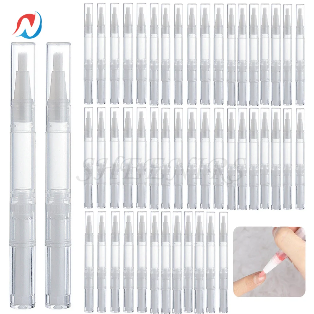 

100PC Empty Cuticle Oil Pen Transparent Twist Pens 3ml Nail Oil Pen with Brush Tip Eyelash Growth Liquid Tube Cosmetic Lip Gloss