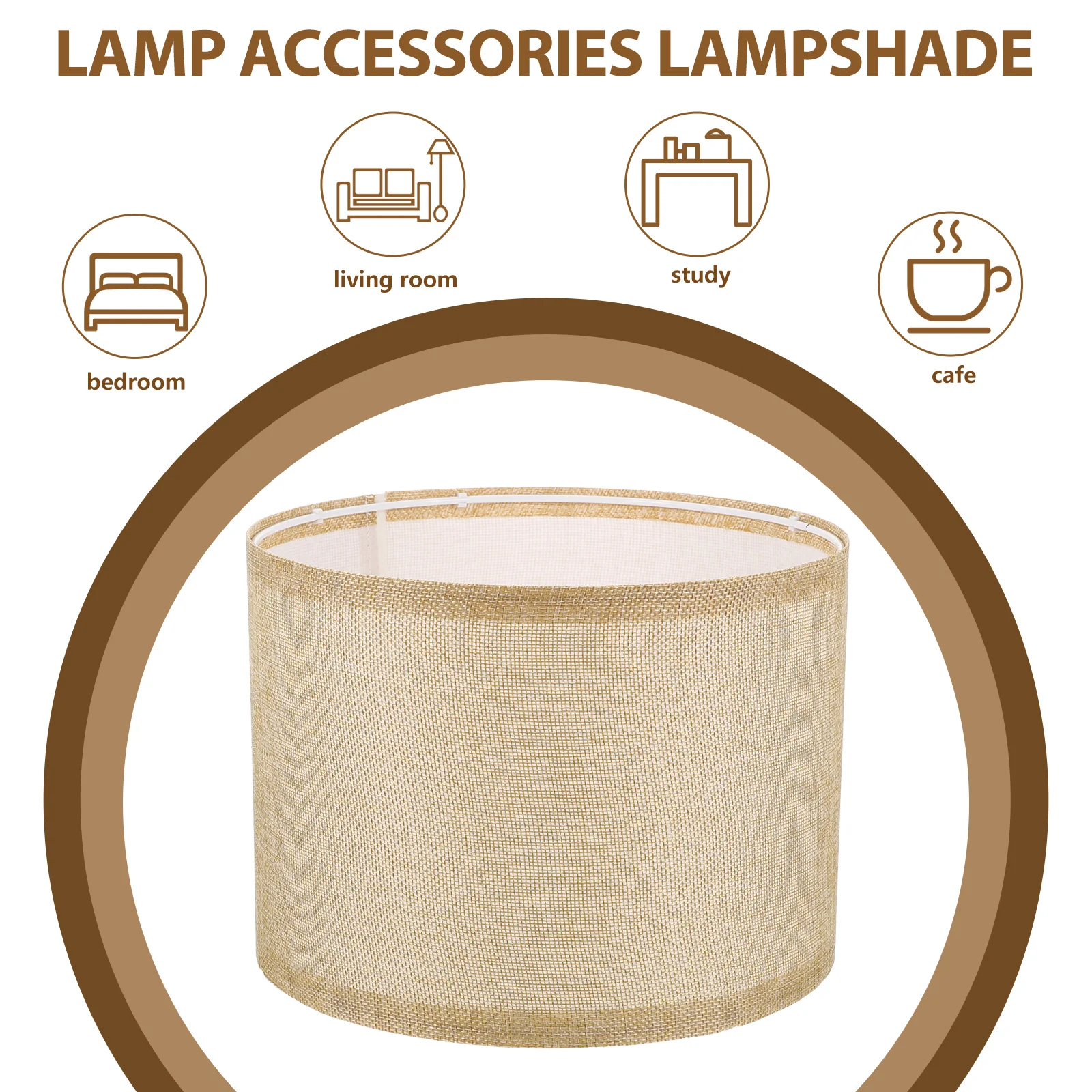

Linen Lampshade Replacement Desk Table Lamp Cover E27 Durable Soft Light Easy Install Anywhere