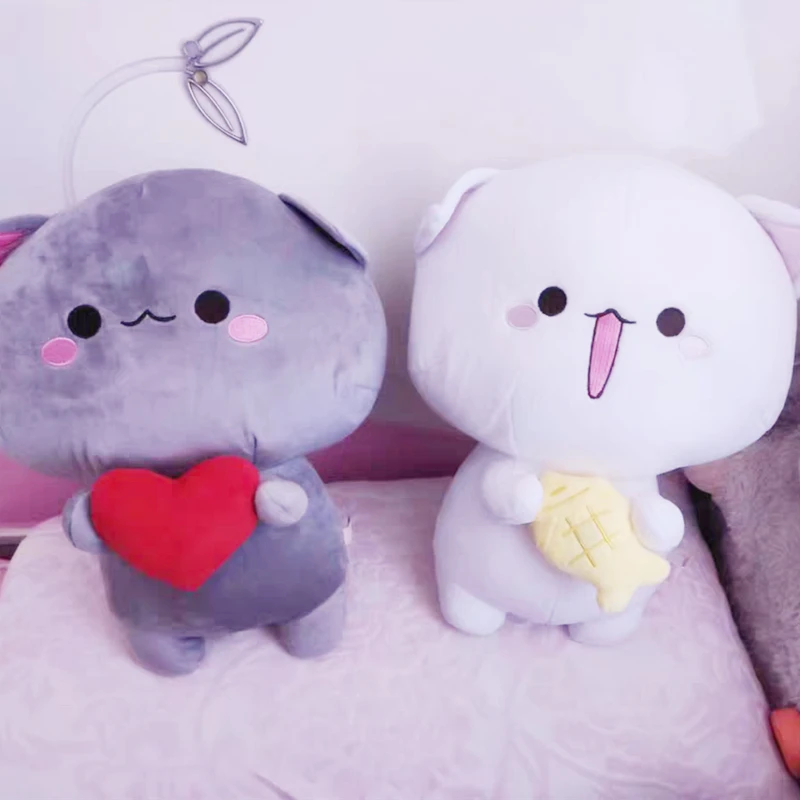 

Kawaii Mitao Cat Plush Toys Lying Cats Couple Stuffed Plushie Doll Cute Animal Pillow Soft Cartoon Cushion Kids Birthday Gifts