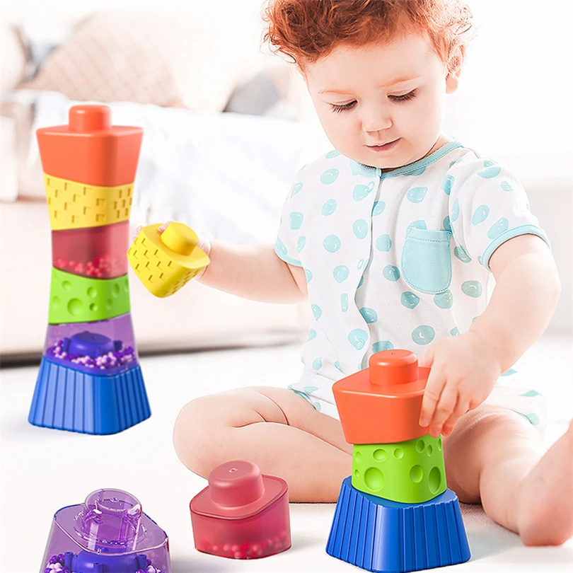 

Montessori Toys Rainbow Color Stacking Cups Sensorial Materials Kids Learning Toys Educational Teaching Aid Children Gift H66Y