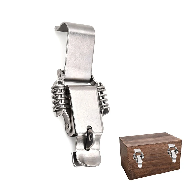 

Stainless Steel 304 Toolbox Locking Latch Hasps Metal Toggle Catch Clasp Box Loaded Hinges Furniture Hardware Accessories