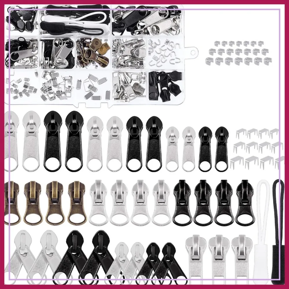

250Pcs Zipper Repair Kit Sliders Set for Bags Coats Jackets Luggage Tents