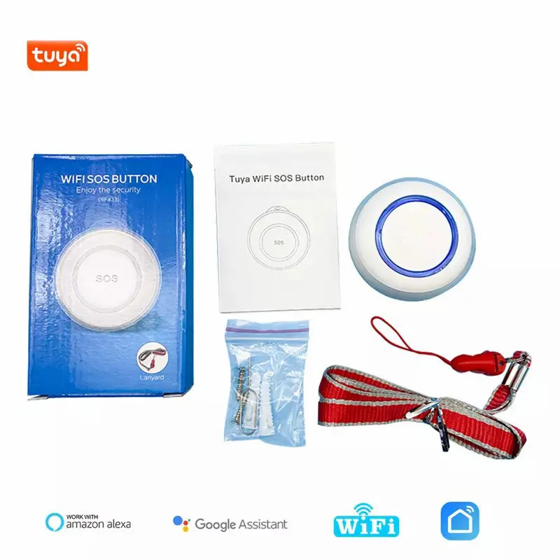 Tuya Smart Life Elderly Emergency Alarm Button Outdoor Wireless SOS Panic Button For Self Defense Old People Helping Accessories