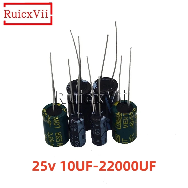 25V Aluminum Electrolytic Capacitor 10UF 22UF 33UF 47UF 100UF 220UF 470UF 680UF 1000UF 2200UF 3300UF 4700UF 6800UF 22000UF