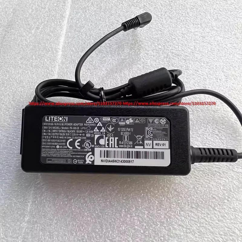 حقيقي Liteon PA-1450-26 تحويل التيار الكهربائي 19 فولت 2.37A شاحن الكمبيوتر المحمول ل MACHENIKE Thunderobot 45 واط محول التيار المتردد 4.8*1.7 مللي متر