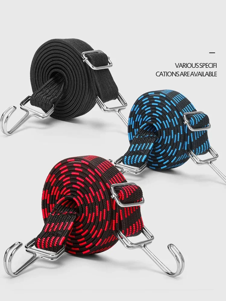AliExpress NONE 1M/2M/3M Motorcycle Elastic Rubber Luggage Rope with Cord Hooks Bike Roof Rack Strap Auto Fixed Band Tie Car Accessories