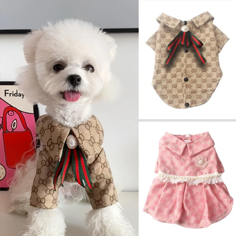 

Spring Autumn Girl Cat Princess Dress Men's Shirt Puppy Medium Dog Chihuahua Skirt Luxury Pet Clothes Plus Size Women's Clothing