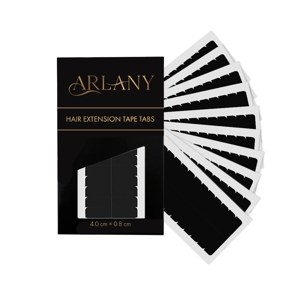 ARLANY 120Tabs Hair Extension Tape Tabs 4x0.8cm Double Sided Tape Replacement Strong Hold Adhesive Tape for Hair Extensions