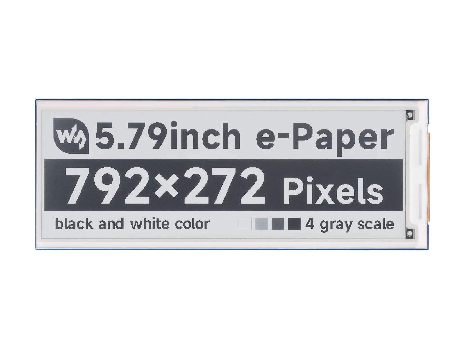 

5.79inch e-Paper display Module, e-ink display,792x272,Black/White,SPI Interface,Low Power, Wide Viewing Angle,Paper-Like Effect