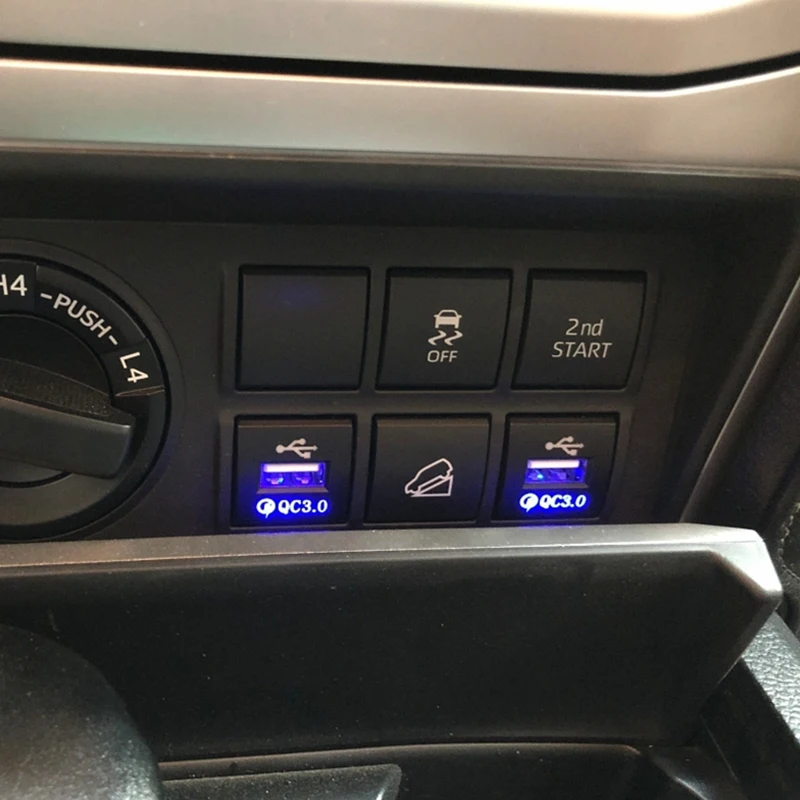 1PC Quick Car Phone Charger Socket Dual USB PD Type C Charging Outlet Fuse Box Power Adapter For Toyota Prado 18-19 Corolla