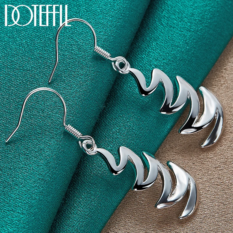 

DOTEFFIL 925 Sterling Silver Lightning Drop Earrings Charm Women Jewelry Fashion Wedding Engagement Party Gift