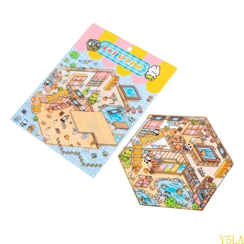 Y5LA Miniature Simulate Scène cabine Autocollant pour décoration du journal du scrapbooking