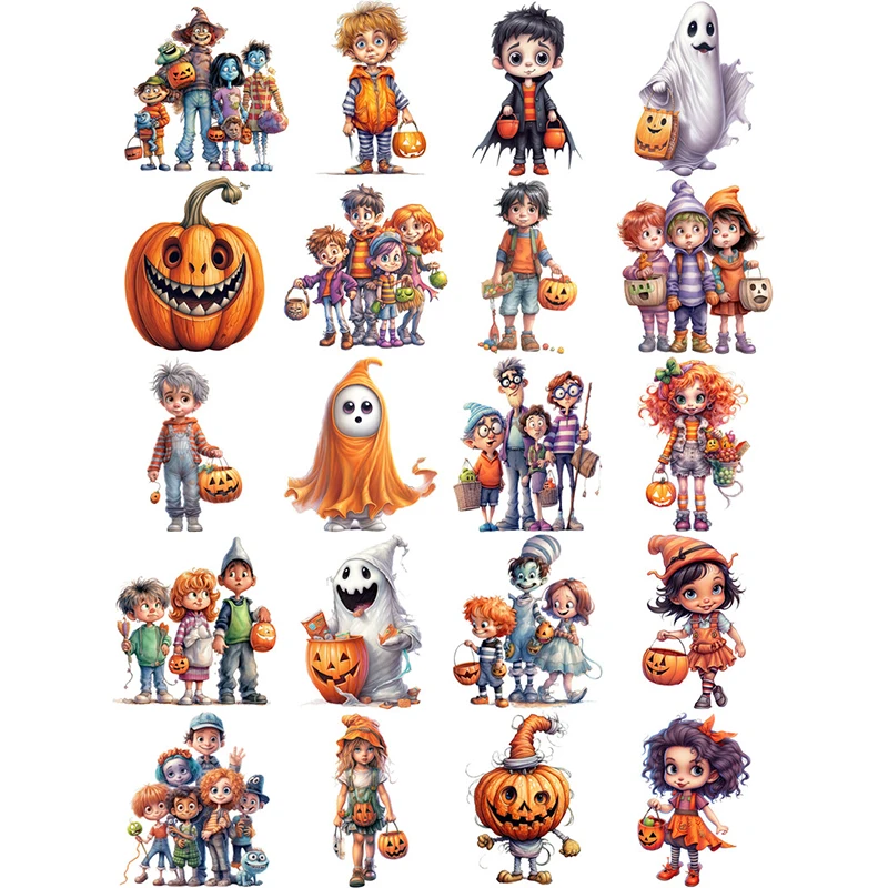 20 pz/pacco Vintage Halloween bambini Candy Sticker fai da te Scrapbooking Album Junk Journal adesivi decorativi