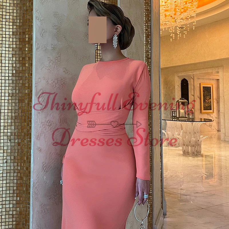 Thinyfull 2024 Mermaid Prom Evening Dresses Saudi Arabia Long Sleeve Party Dress Formal Night Cocktail Prom Gowns Custom Size