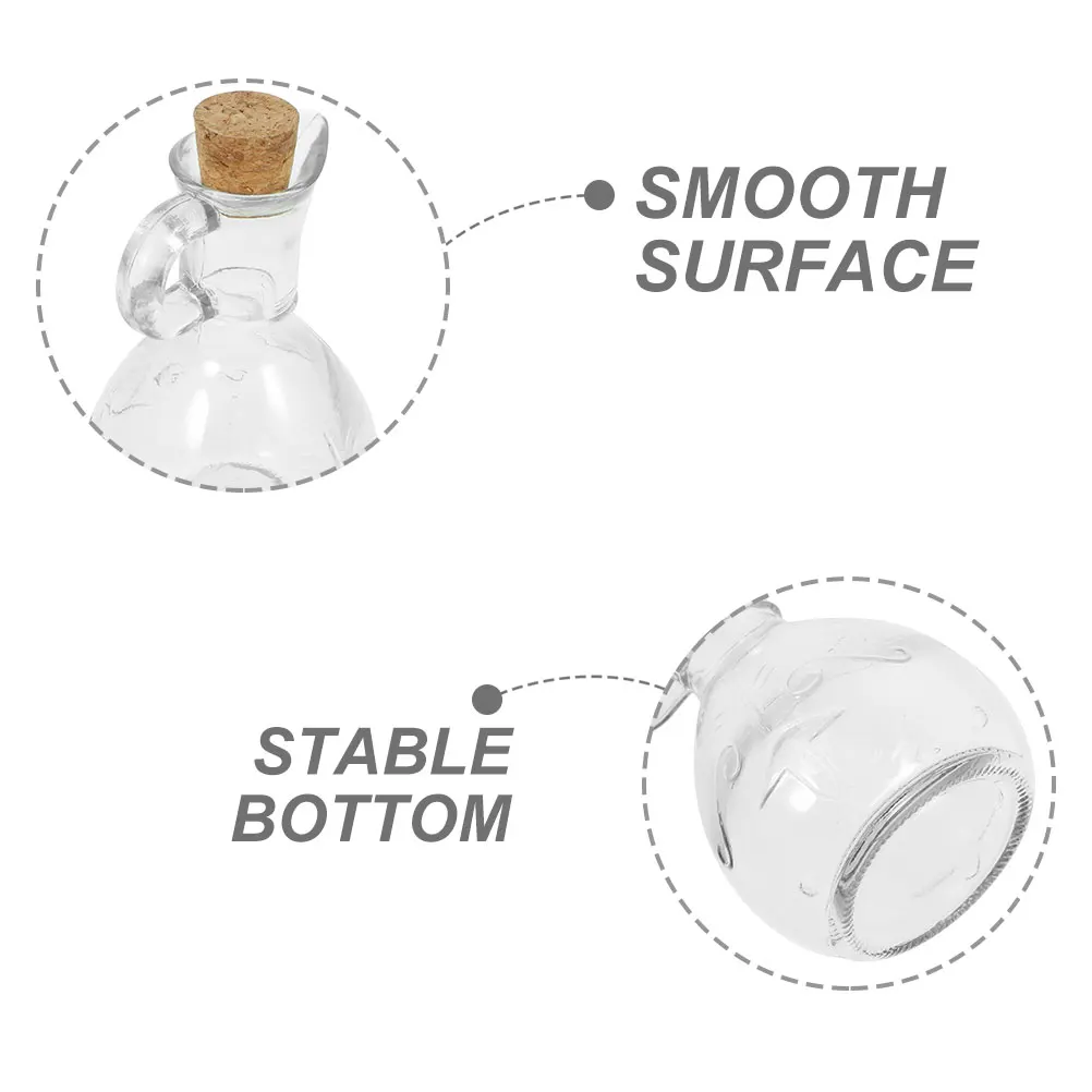 

2pcs Glass Oil Bottle With Wood Lid Condiment Jar For Kitchen Olive Oil Vinegar Syrup Dispenser Seasoning Storage
