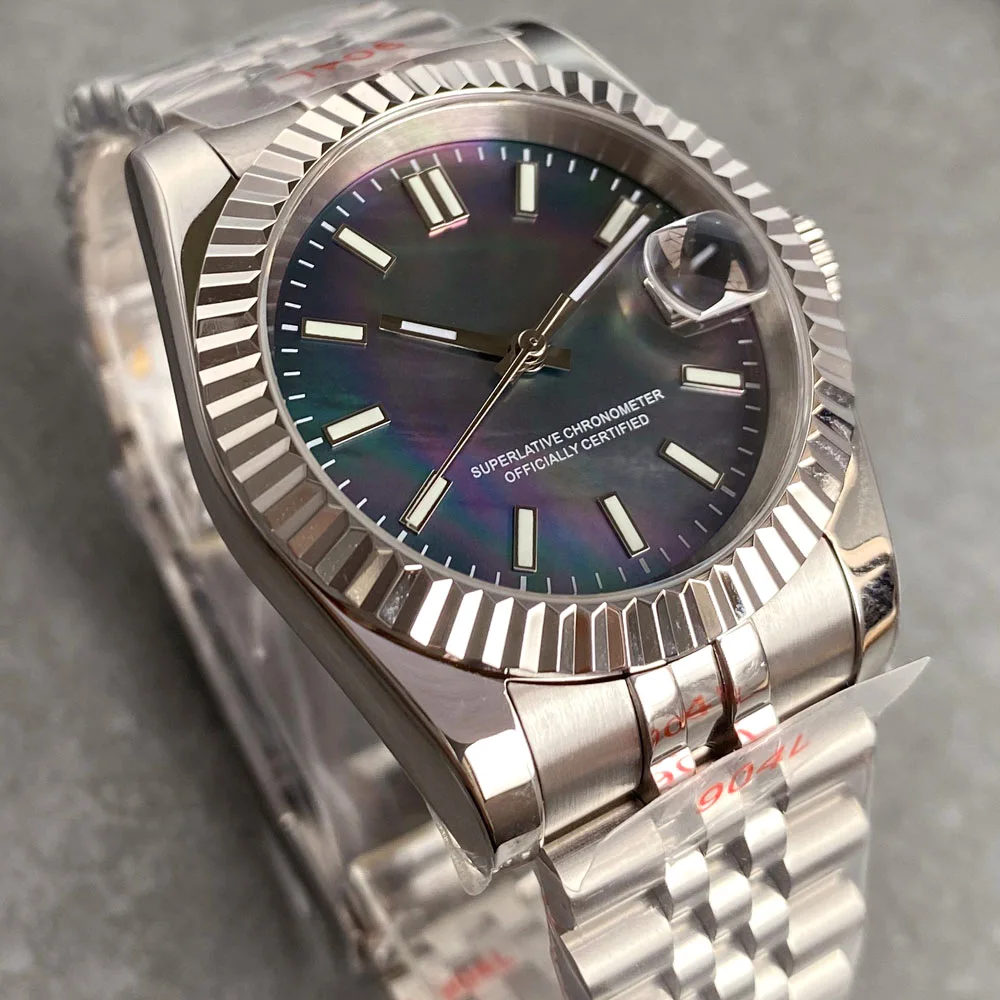 Tandorio MOP Mother of Pearl Dial Light Luxury 36/39mm Sapphire NH35A Diver Watch Men Steel Bracelet 20ATM Automatic ﻿